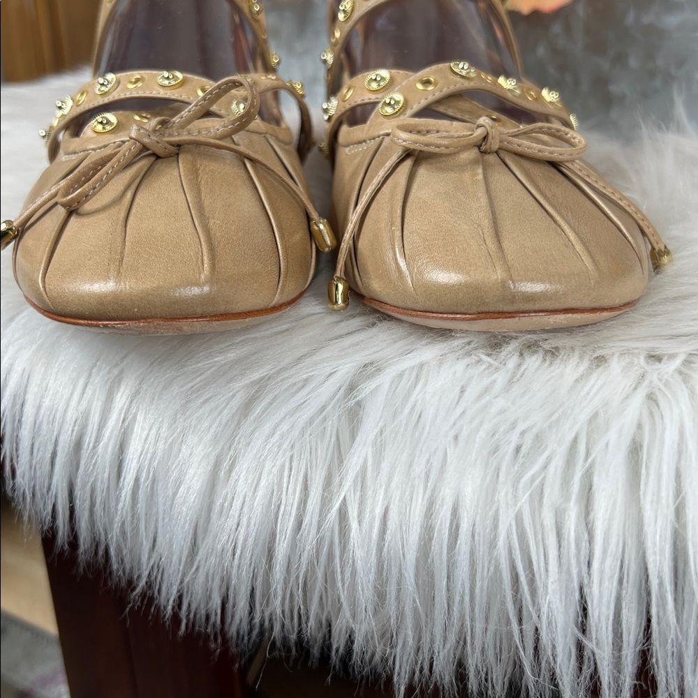 Anthropologie Pilcro Strappy Studded Ballet Flats Size 41 - Picture 3 of 10